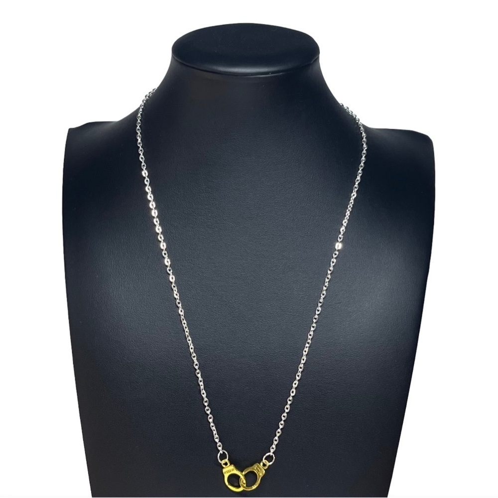 Freedom Handcuffs Chain Necklace Gold Silver Fashion Jewelry 20"